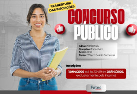 Fatec Adamantina reabre inscriÃ§Ãµes em concurso para professor de Espanhol