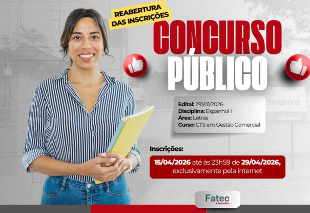 Fatec Adamantina reabre inscrições em concurso para professor de Espanhol