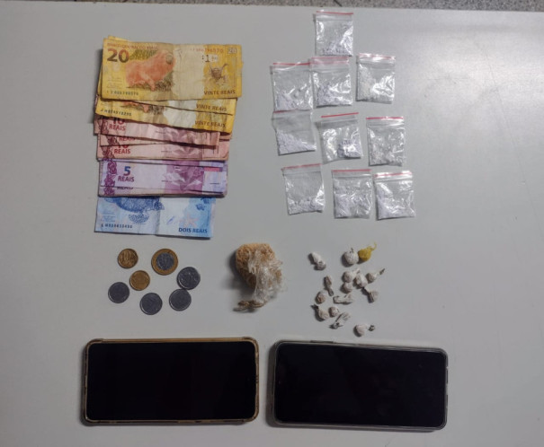 Casal é preso em flagrante por associação e tráfico de drogas na Vila Brasil