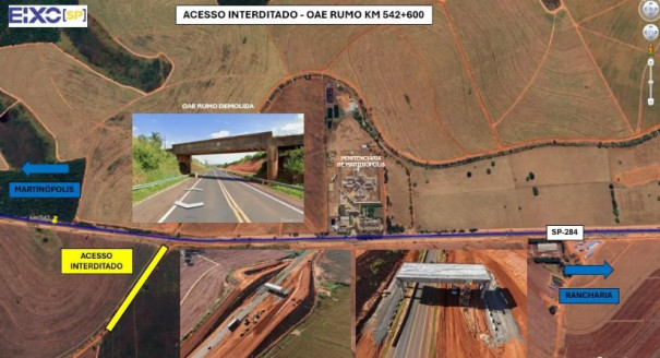 Obras de duplicação interditam acesso da Rodovia Prefeito Homero Severo Lins