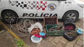 PolÃ­cia Militar apreende fios furtados e registra flagrante de receptaÃ§Ã£o em Adamantina