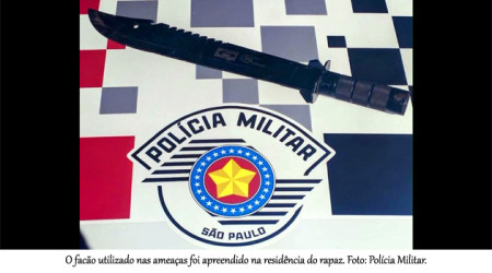 Homem Ã© preso apÃ³s ameaÃ§ar ex-companheira e filhas com facÃ£o em PaulicÃ©ia