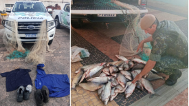 Pesca ilegal: mais de 50 kg de peixes e redes sÃ£o apreendidos no Rio AguapeÃ­
