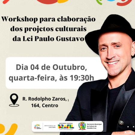 Osvaldo Cruz realiza workshop de elaboraÃ§Ã£o de projetos culturais e artÃ­sticos para a Lei Paulo Gustavo 