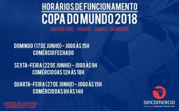 Funcionamento do comrcio  definido para os dias de jogos da Copa