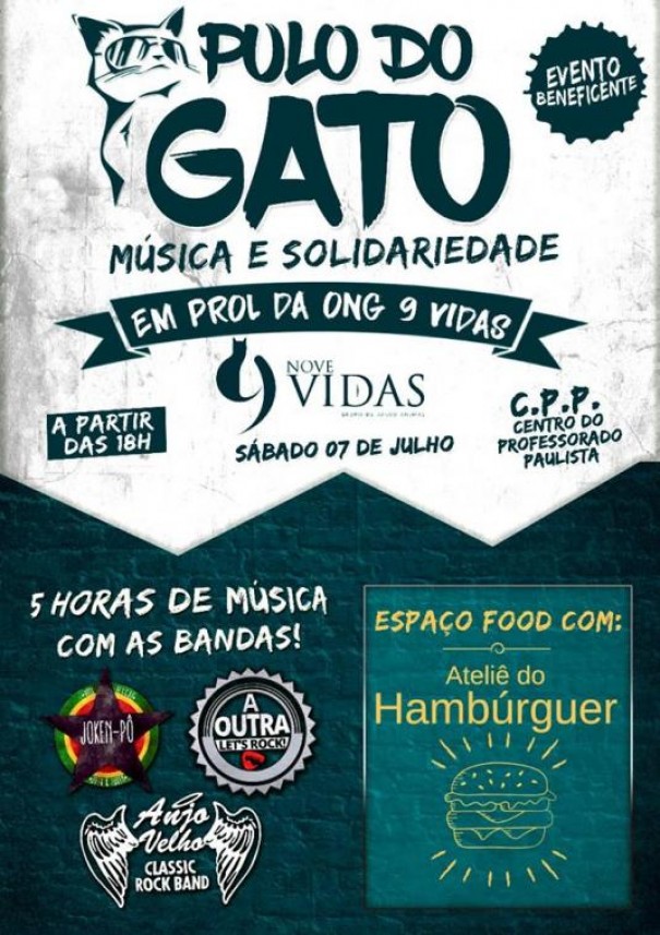 ONG 9 vidas promove show de rock solidrio em OC
