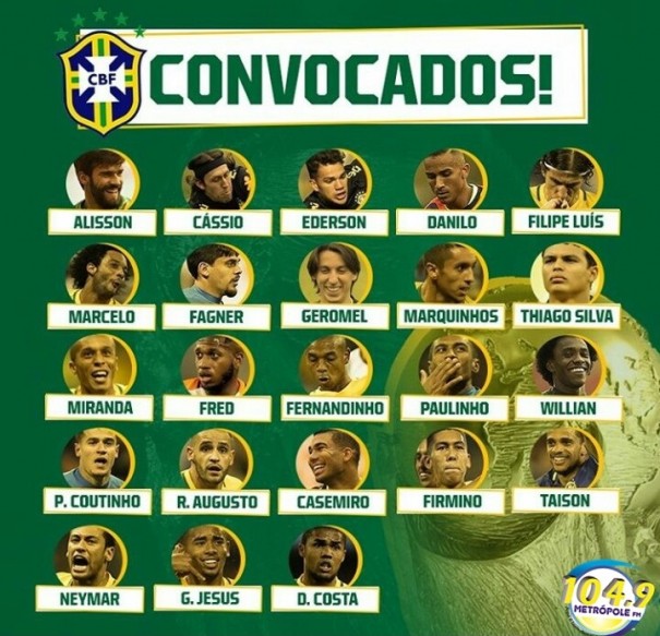 Lista fechada: Tite anuncia os 23 convocados para a Copa do Mundo