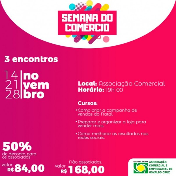 ACEOC e Sebrae promovem a Semana do Comrcio em novembro