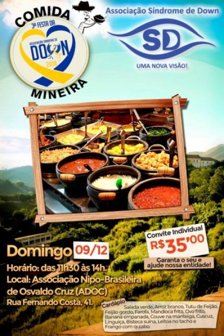 Associação Síndrome de Down realiza festa com Comida Mineira