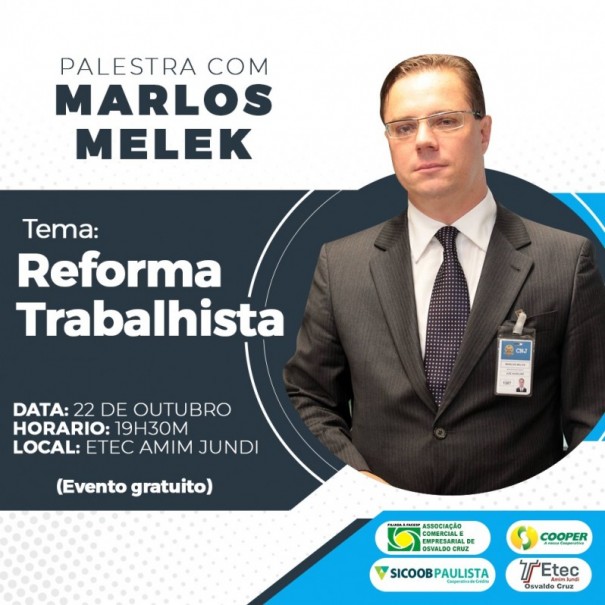 Palestra sobre Reforma Trabalhista acontece na pr�xima segunda-feira (22) em OC