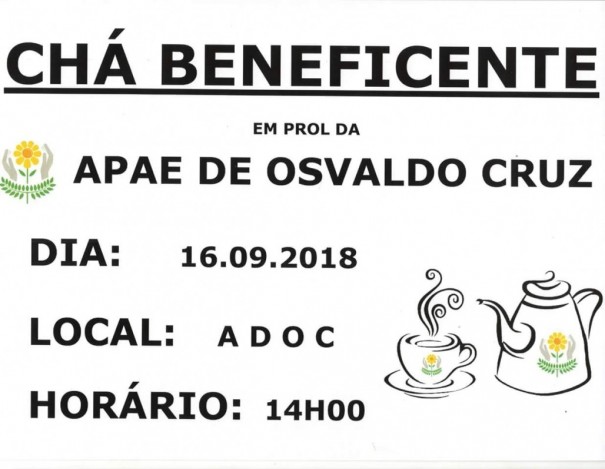 APAE de Osvaldo Cruz realiza Ch Beneficente neste domingo (16)