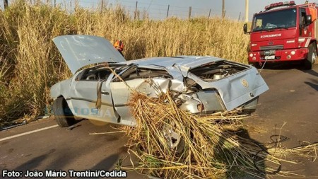 Motorista fica ferido em acidente na Vicinal Tupã - Bastos na manhã desta quinta-feira