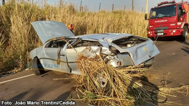 Motorista fica ferido em acidente na Vicinal Tup - Bastos na manh desta quinta-feira