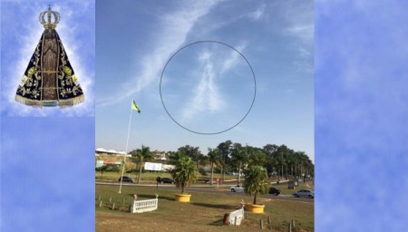  Formação de nuvem sugere imagem de Nossa Senhora no céu de Adamantina